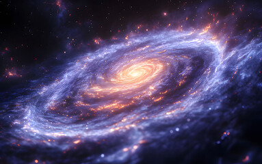 Wall Mural - spiral galaxy in space. generative ai