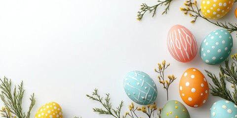 Aufkleber - Easter eggs placed on a white background