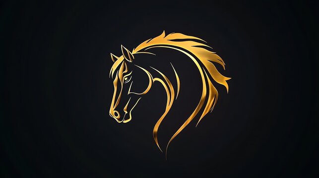 Stylish modern horse head logo featuring brown on dark background