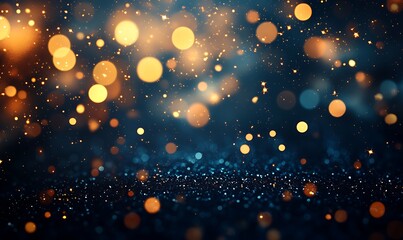 Poster - A mesmerizing background filled with soft, glowing bokeh lights on a dark backdrop, creating a dreamy, festive atmosphere.