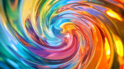 Poster - Colorful abstract swirl with vibrant hues and dynamic motion.