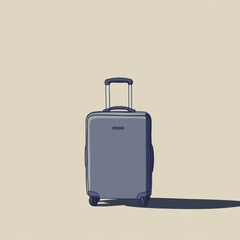 Poster - A sleek suitcase stands prominently, its clean lines and handle emphasizing a modern design ideal for travelers seeking minimalism. Generative AI