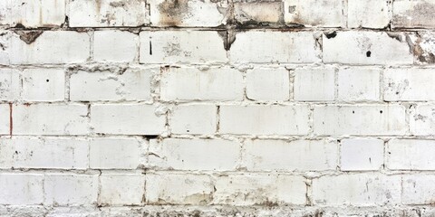 Poster - Rustic Vintage White Brick Wall Texture Background Featuring Copy Space