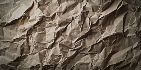 Fototapete - Textured background of crumpled paper, featuring old, creased paper.