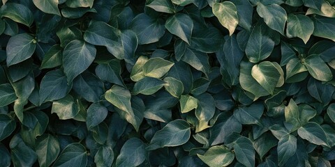 Canvas Print - dark green foliage of Virginia creeper backdrop