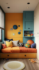 Wall Mural - Colorful and Fun Themed Children's Bedroom Design