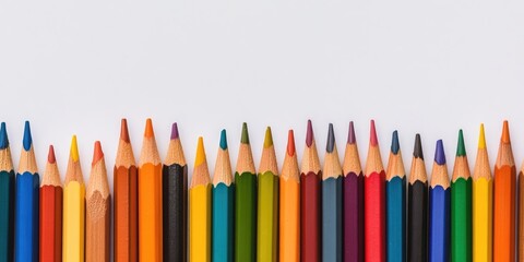 Poster - A collection of vibrant pencils on a white background.