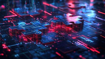 Poster - Vibrant Digital Artwork with Tech Elements
