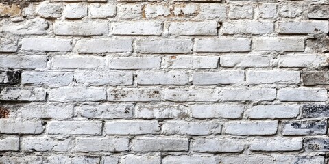 Poster - Rustic Vintage White Brick Wall Texture Background Featuring Copy Space