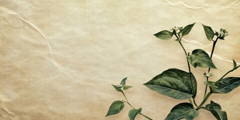 Aufkleber - textured vintage paper background featuring Nicotiana glauca, tree tobacco