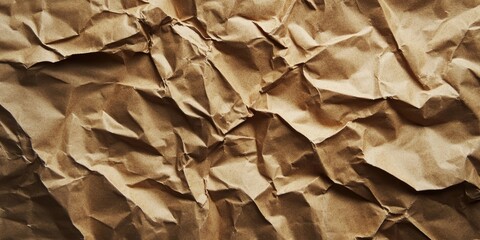 Aufkleber - Brown crumpled paper texture or background for design featuring copyspace for text.