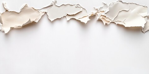 Poster - a collection of torn paper on a white background with copy space for text.