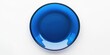 © HN Works - Plate isolated against a white background. Blue empty dish. A top view of a flat arrangement.