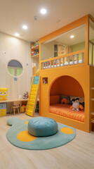 Sticker - Bright and Playful Children's Bedroom with Educational Toys