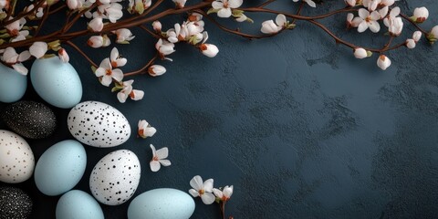 Aufkleber - Easter eggs and blank space for your product or text decoration.