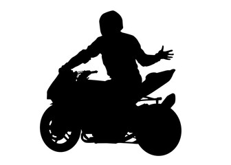 Sticker - Sport big bike on white background