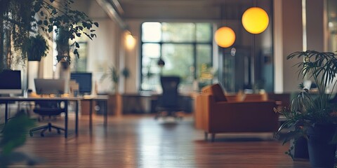 Aufkleber - Blurred backdrop of a co-working space
