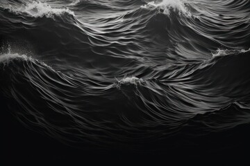 Canvas Print - Water waves backgrounds nature black.