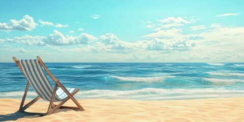 Poster - Beach chair on sandy shore
