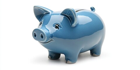 Aufkleber - Blue pig piggy bank on a white background. Isolated. The idea of saving and gathering money.