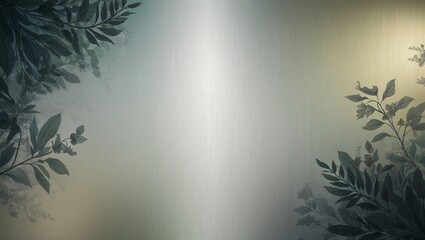 Wall Mural - A muted background with green foliage framing a blurred background.