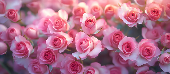 Wall Mural - Background of pink roses