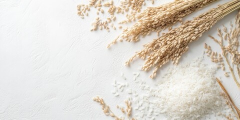 Poster - Rice on a white background