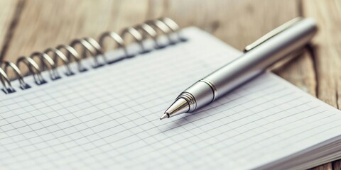 Aufkleber - Writing a to-do list on a notebook page with a pen against a wooden background.