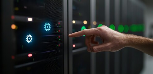 Leinwandbilder - Conceptual image of the gears icon in an automation process workflow technology.