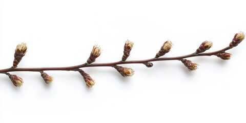 Sticker - pussy willow branch against a white background