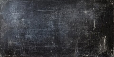Poster - Chalk erased from a blackboard for background. Texture for adding text. An empty black chalkboard.