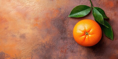 Wall Mural - Tangerine on an attractive background. High-quality backdrop. Copyspace