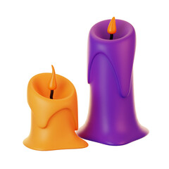 Poster - 3d render halloween icon concept. 3d render candle