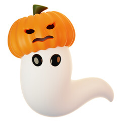 Poster - 3d render halloween icon concept. 3d render ghost