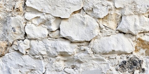 Canvas Print - Texture, background: a wall covered in stone with a whitewashed finish.