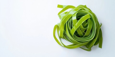 Poster - green noodles or jade noodles on a white background. copy space