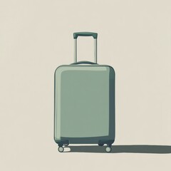 Aufkleber - A minimalist suitcase with a handle, showcasing its clean design and soft shadow, ideal for travel concepts. Generative AI
