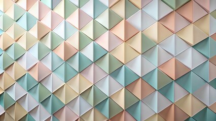 Wall Mural - geometric pattern wall with pastel colors