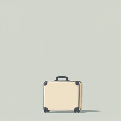 Aufkleber - A clean, sharp-line illustration showcases a suitcase with a handle, conveying a sense of travel and adventure in a minimalist style. Generative AI