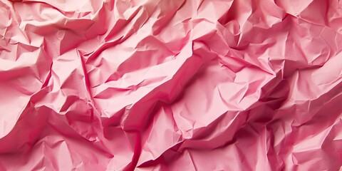 Leinwandbilder - Crumpled pink paper texture. Top view
