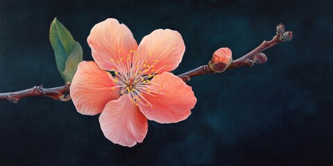 Poster - peach flower