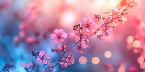 Poster - Blurred abstract background featuring natural flowers.