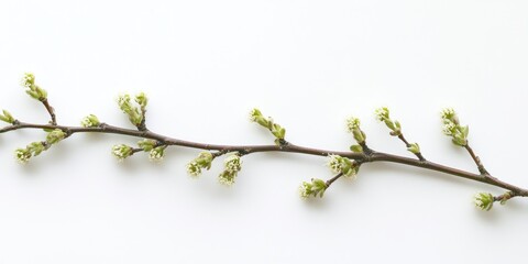Aufkleber - pussy willow branch against a white background