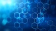 © irawan - Abstract Blue Background with Glowing Hexagon Pattern