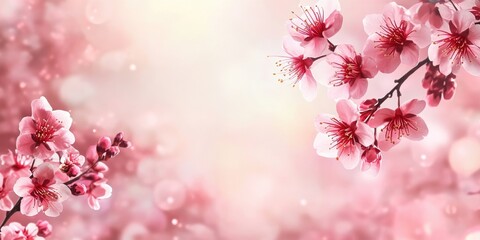 Aufkleber - Sakura cherry blossom flowers for a background with copyspace.