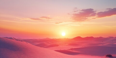 Poster - The clear sky transformed into a stunning gradient of oranges and pinks at sunset.