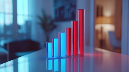 Poster - Colorful Bar Graphs Displaying Data Trends in Office Setting