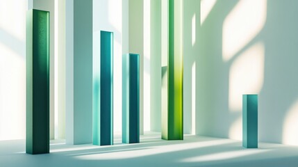 Aufkleber - Abstract Composition of Vertical Glass Structures