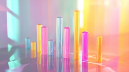Poster - Colorful Abstract Bars on Bright Background