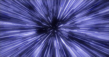 beginning of interstellar flight through a wormhole. acceleration in space, science fiction, animati